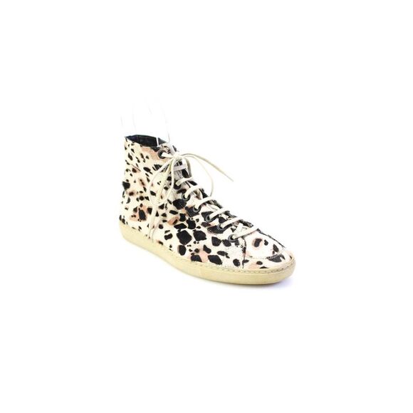 Burberry Other - Burberry Womens Leopard Print Pony Hair High Top Sneakers Ecru Size 36.5 6.5